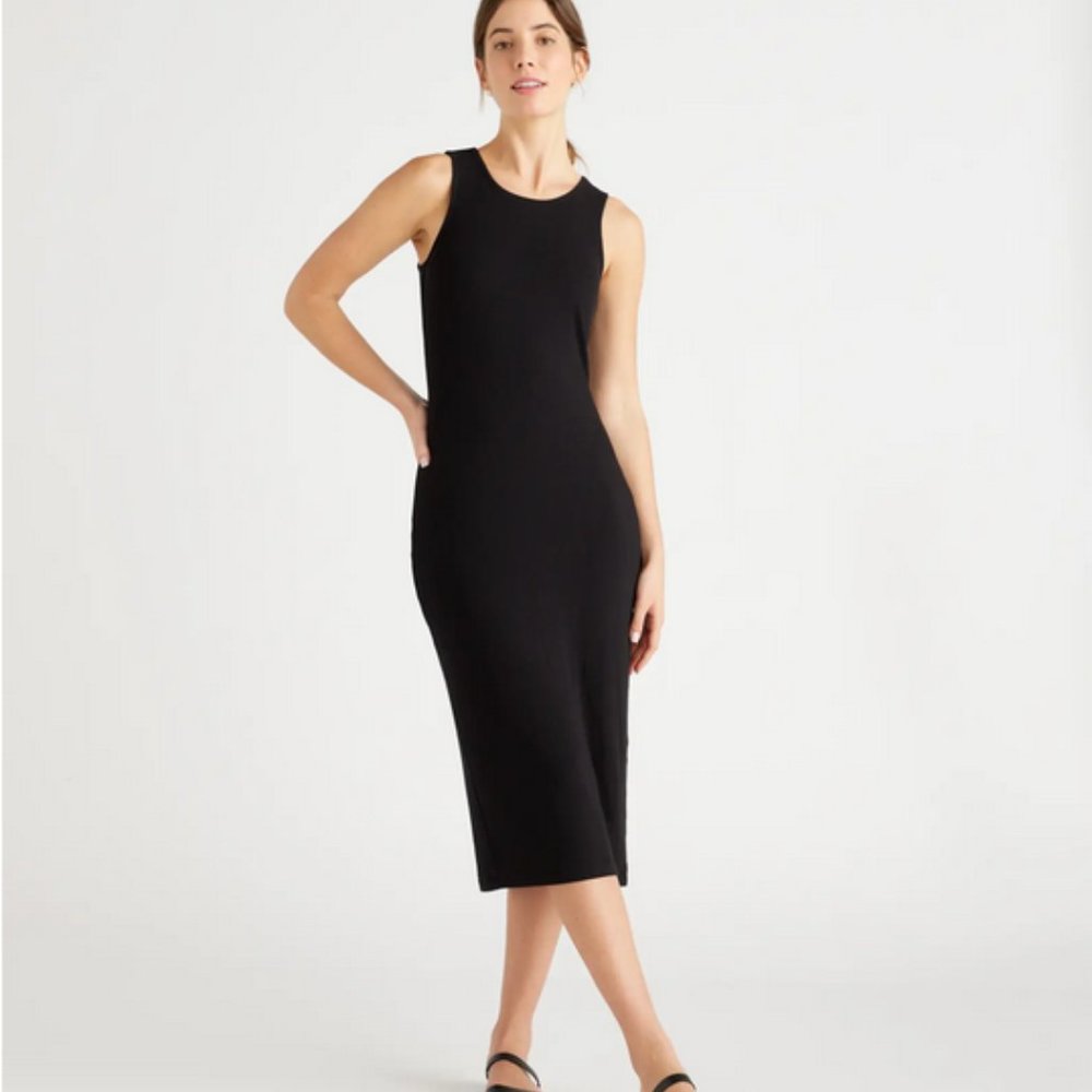 Quince Tencel Rib Knit Sleeveless Dress